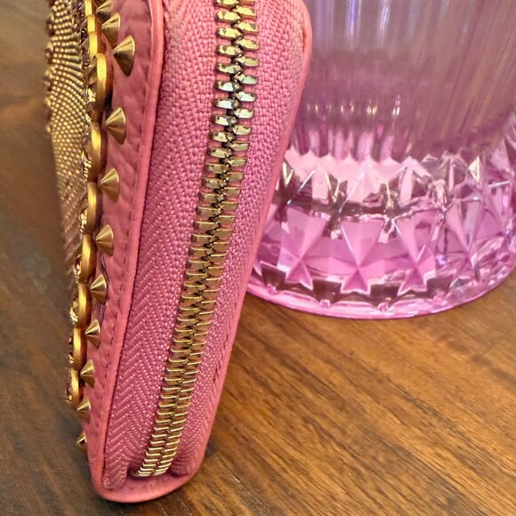 Rare Pink MCM Zip Around Studded Wallet - Picture 4 of 12